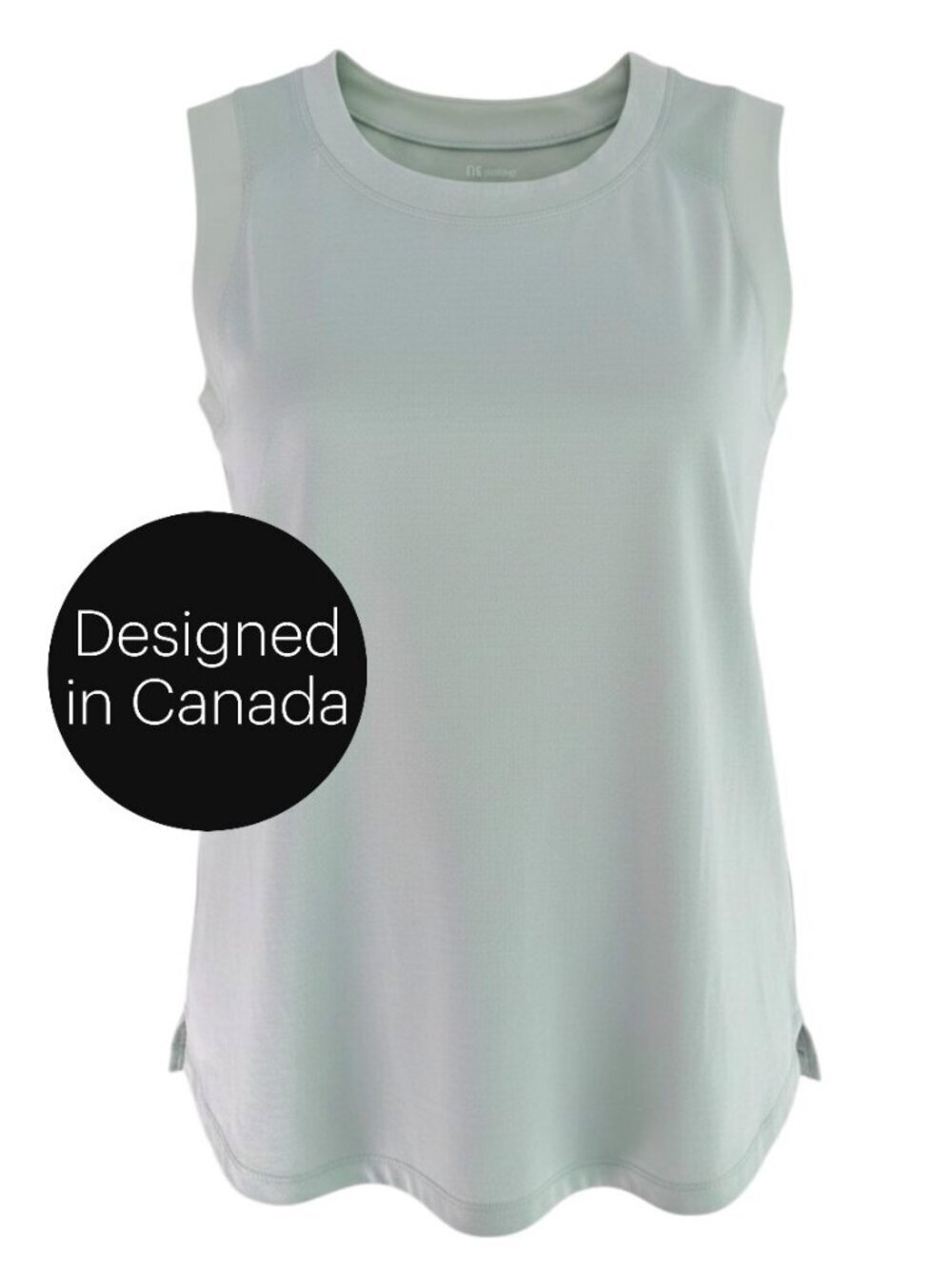 FIG Light Green Tonga Sleeveless Top Travel Activewear Recycled Polyester UPF 20